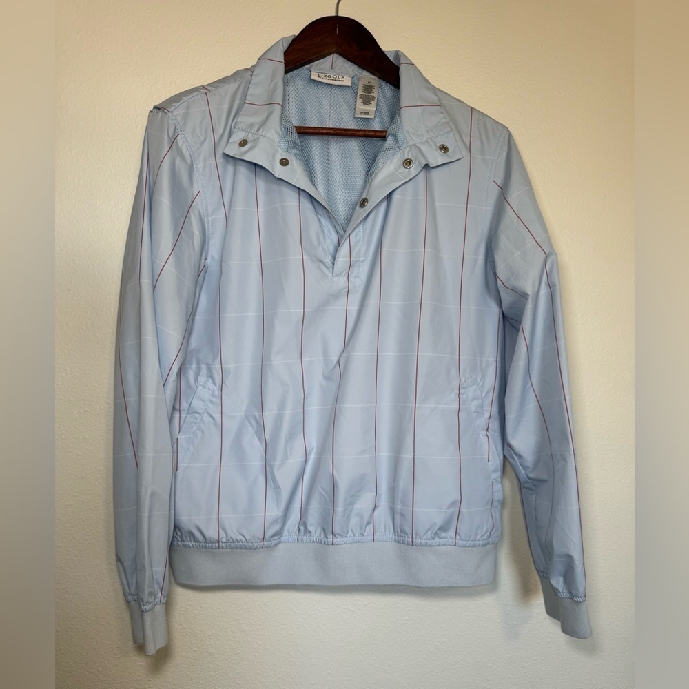 Liz Golf pastel light blue windbreaker pullover jacket